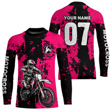 Load image into Gallery viewer, Custom Dirt Bike Jersey Pink Motocross Jersey Upf30+ Mens Women Racing Shirt| CTP24
