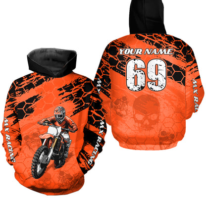 Custom Orange Motocross Jersey for Men Women Upf30+ Dirt Bike Shirt Motorcycle Jersey| CTP71