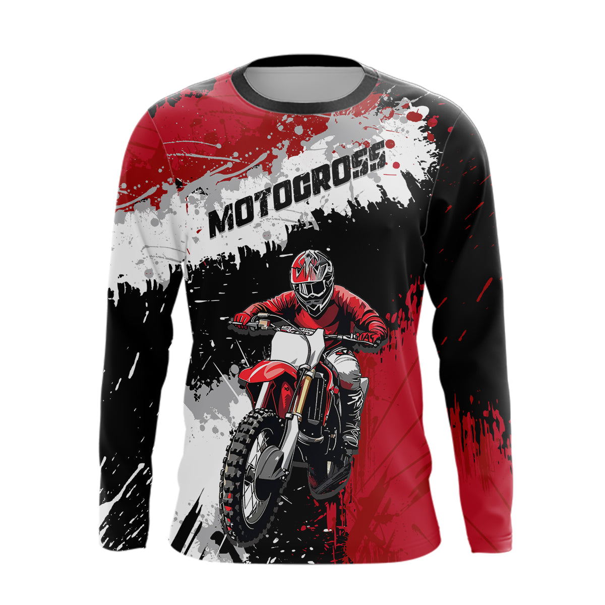 Adult&Kid Red Custom Motocross Jersey UPF30+ MX Racing Dirt Bike Racewear| CTP34