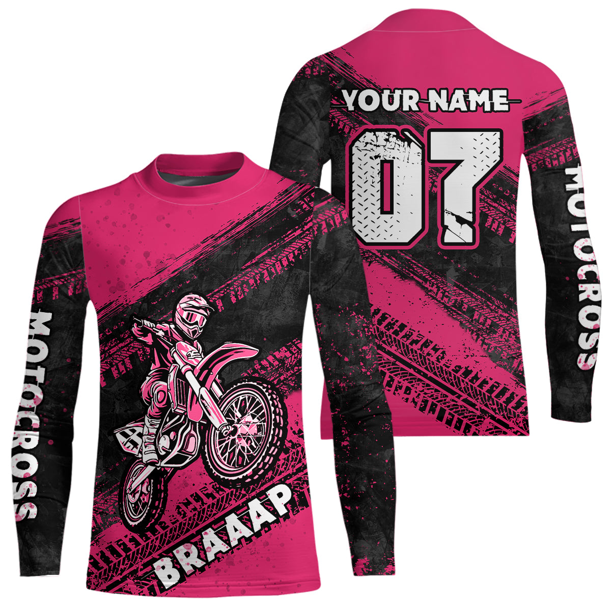 Custom Motocross Jersey Pink Mens Women Upf30+ Dirt Bike Jersey Racing Shirt| CTP09