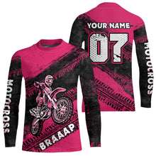 Load image into Gallery viewer, Custom Motocross Jersey Pink Mens Women Upf30+ Dirt Bike Jersey Racing Shirt| CTP09
