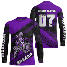 Load image into Gallery viewer, Custom Motocross Jersey Purple Mens Women Upf30+ Dirt Bike Jersey Racing Shirt| CTP09