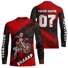 Load image into Gallery viewer, Custom Motocross Jersey Red Mens Women Upf30+ Dirt Bike Jersey Racing Shirt| CTP09