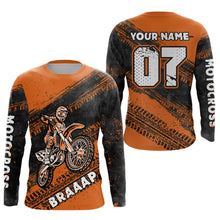 Load image into Gallery viewer, Custom Motocross Jersey Orange Mens Women Upf30+ Dirt Bike Jersey Racing Shirt| CTP09