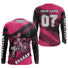 Load image into Gallery viewer, Custom Motocross Jersey Pink Mens Women Upf30+ Dirt Bike Jersey Racing Shirt| CTP09