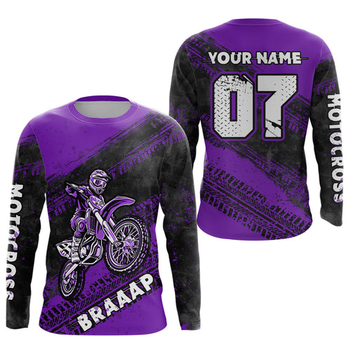 Custom Motocross Jersey Purple Mens Women Upf30+ Dirt Bike Jersey Racing Shirt| CTP09