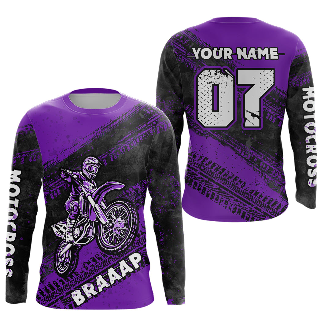 Custom Motocross Jersey Purple Mens Women Upf30+ Dirt Bike Jersey Racing Shirt| CTP09