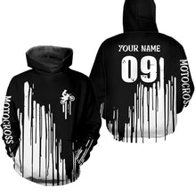 Load image into Gallery viewer, Adult&amp;Kid black custom dirt bike jersey Motocross jersey upf30+ mens women Motocross Shirt| CTP06