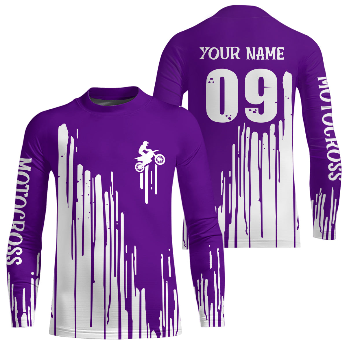 Adult&Kid purple custom dirt bike jersey Motocross jersey upf30+ mens women Motocross Shirt| CTP06