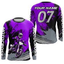 Load image into Gallery viewer, Custom Dirt Bike Jersey Purple Motocross Jersey Upf30+ Mens Women Racing Shirt| CTP30