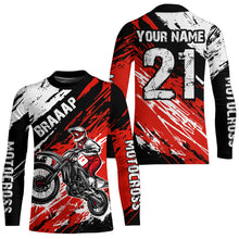 Load image into Gallery viewer, Adult&amp;Kid red custom dirt bike jersey Motocross jersey mens women braaap motocross shirt| CTP07