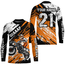 Load image into Gallery viewer, Adult&amp;Kid orange custom dirt bike jersey Motocross jersey mens women braaap motocross shirt| CTP07