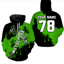 Load image into Gallery viewer, Green custom dirt bike jersey adult&amp;kid Motocross jersey upf30+ mens women Motocross Shirt| CTP03