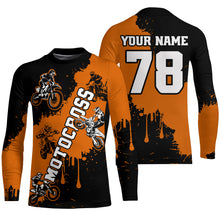 Load image into Gallery viewer, Orange custom dirt bike jersey adult&amp;kid Motocross jersey upf30+ mens women Motocross Shirt| CTP03