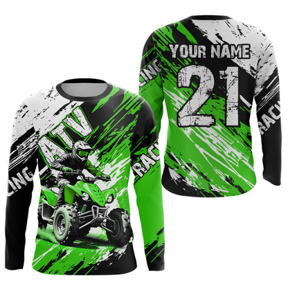 Green Atv Motocross Jersey Custom Off-Road Quad Bike Shirt For Men Women Kid Youth Mx Dirt Bike NHN006