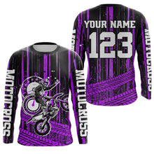 Load image into Gallery viewer, Purple Motocross Jersey Upf30+ Custom Dirt Bike Jersey Mens Women Off-Road Jersey Adult&amp;Kid| CTP60
