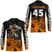 Load image into Gallery viewer, Adult&amp;Kid orange custom Motocross jersey upf30+ dirt bike jersey mens women Motocross Shirt| CTP01
