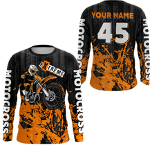 Load image into Gallery viewer, Adult&amp;Kid orange custom Motocross jersey upf30+ dirt bike jersey mens women Motocross Shirt| CTP01