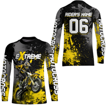 Load image into Gallery viewer, Adult&amp;Kid yellow custom dirt bike jersey motocross jersey mens women extreme motocross shirt| CTP08