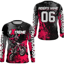 Load image into Gallery viewer, Adult&amp;Kid pink custom dirt bike jersey motocross jersey mens women extreme motocross shirt| CTP08