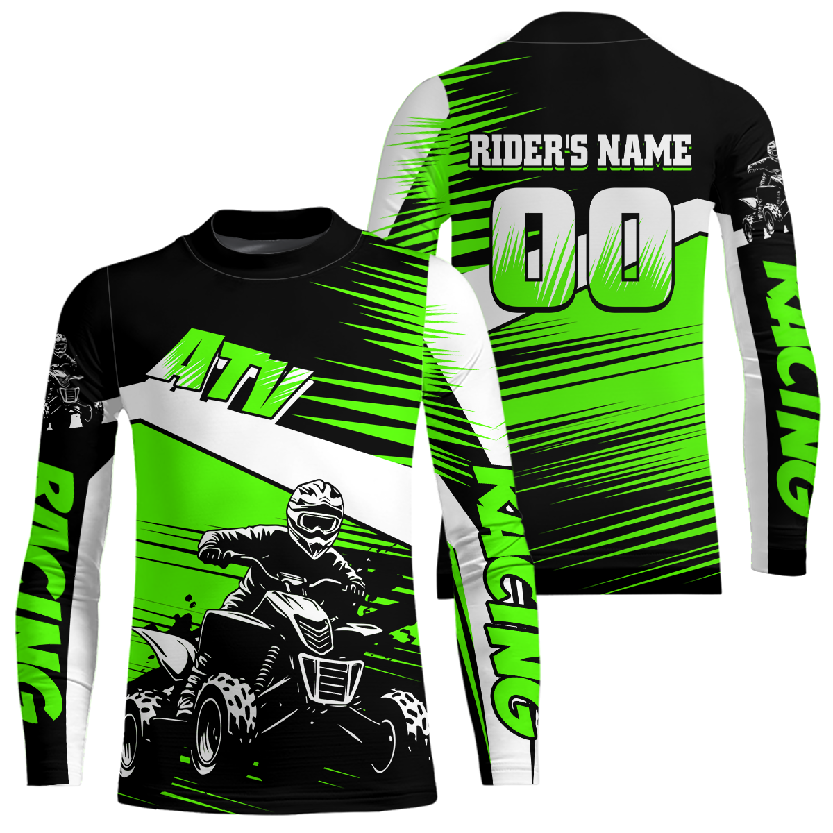 Custom Green ATV Motocross Jersey for Adult Kids Youth Quad Dirt Bike Racing Shirt For Men Women NHN001