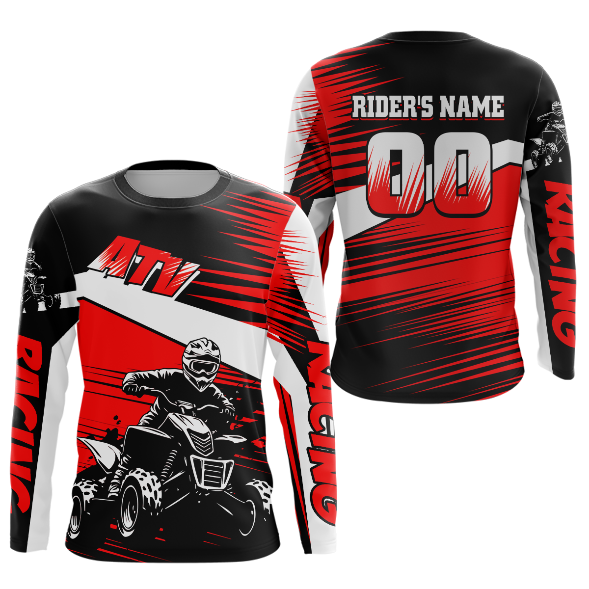Custom Red ATV Motocross Jersey for Adult Kids Youth Quad Dirt Bike Racing Shirt For Men Women NHN001