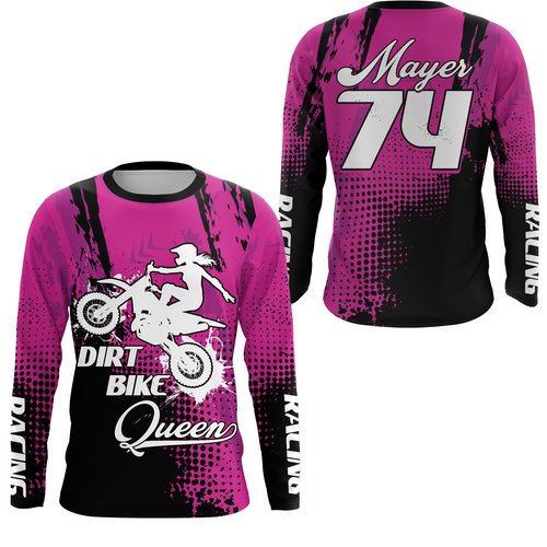 Dirt Bike Queen Custom Motocross Jersey for Girl Women Upf30+Racing Shirt| CTP10