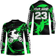 Load image into Gallery viewer, Custom Dirt Bike Jersey Green Motocross Jersey Upf30+ Mens Women Racing Shirt| CTP28
