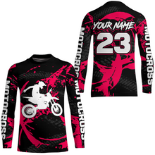 Load image into Gallery viewer, Custom Dirt Bike Jersey Pink Motocross Jersey Upf30+ Mens Women Racing Shirt| CTP28