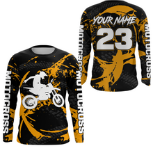 Load image into Gallery viewer, Custom Dirt Bike Jersey Orange Motocross Jersey Upf30+ Mens Women Racing Shirt| CTP28