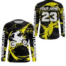 Load image into Gallery viewer, Custom Dirt Bike Jersey Yellow Motocross Jersey Upf30+ Mens Women Racing Shirt| CTP28