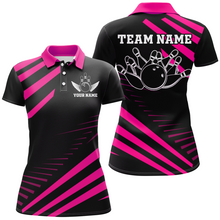 Load image into Gallery viewer, Pink Bowling Jersey Men And Women Custom Bowling Team Shirts Unisex Bowling Polo Quarter-zip CP26