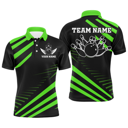 Green Bowling Jersey Men And Women Custom Bowling Team Shirts Unisex Bowling Polo Quarter-zip CP26