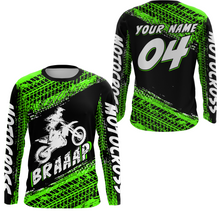 Load image into Gallery viewer, Custom Dirt Bike Jersey Green Motocross Jersey Upf30+ Mens Women Racing Shirt| CTP27