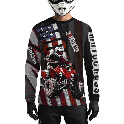 Custom ATV Motocross Jerseys UPF30+ Quad Bike Shirt Racing Adult Youth Kid American Flag Dirt Bike Jersey NHN005