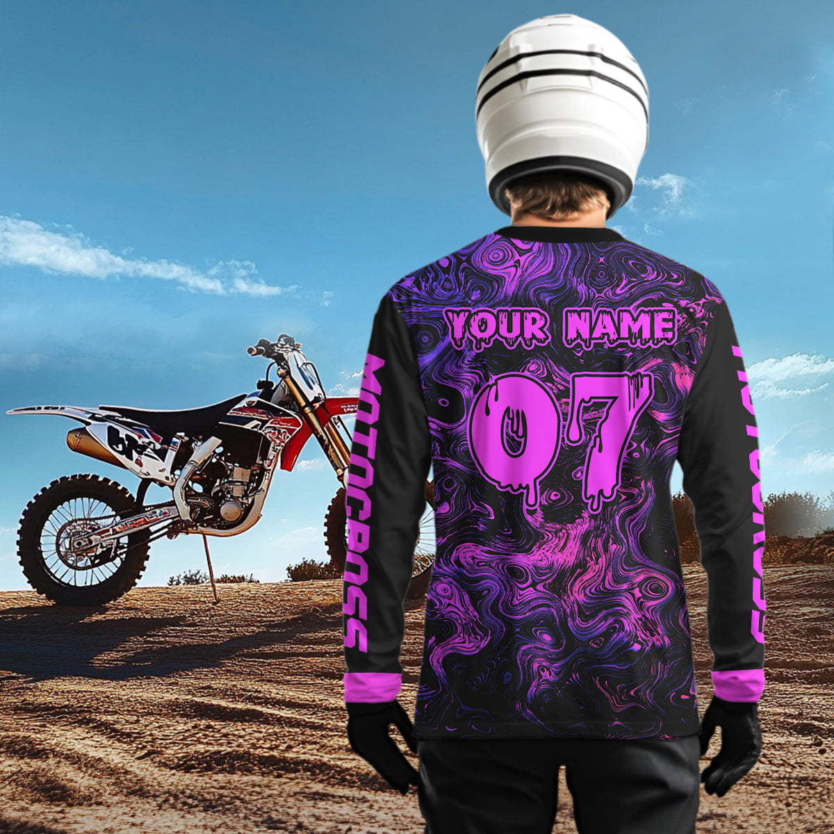 Custom Motocross Jersey Purple Dirtbike Shirts Men Kid Women Off Road Shirt Youth XM395