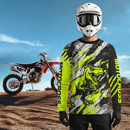 Dinosaur Motocross Racing Jersey Custom Dirt Bike Shirt for Kid Adult Motorcycle Jersey XM391