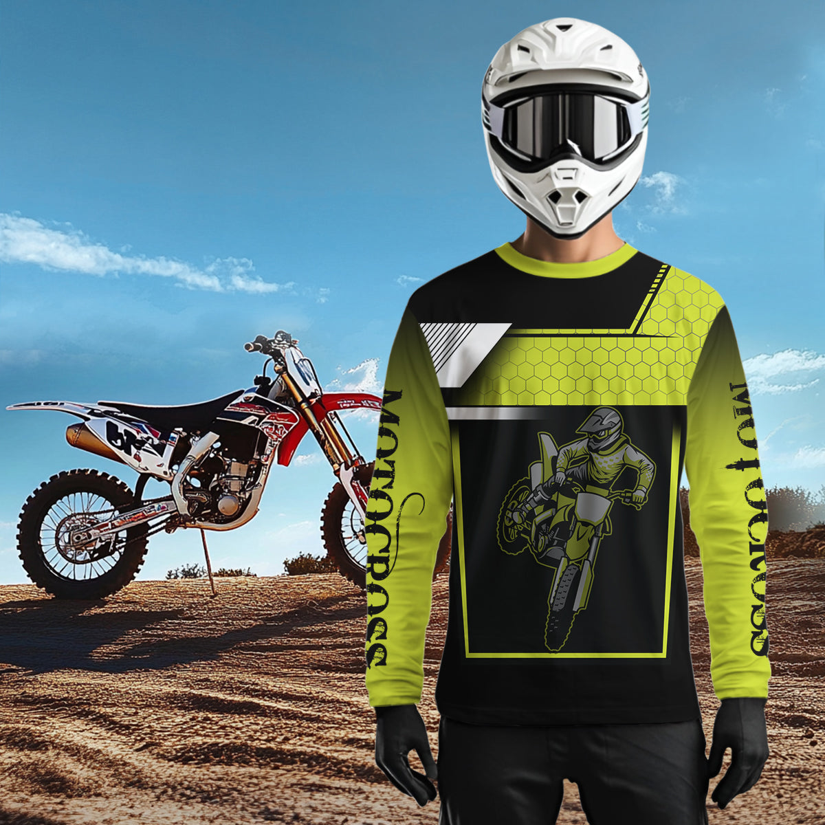 Lime Green Motocross Jersey Men Kid Women Custom Racing Dirt Bike Racing Shirt XM339