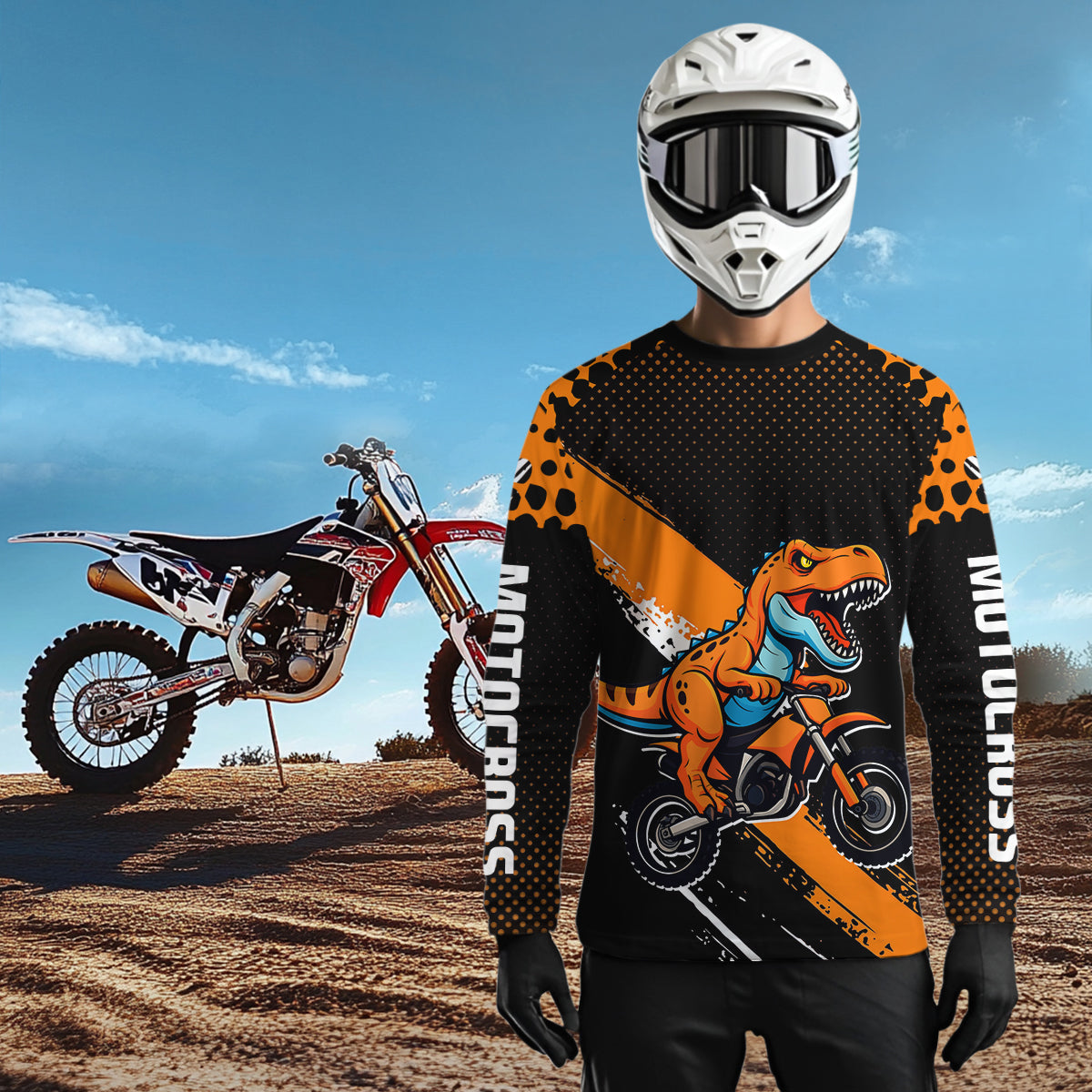 Custom Dinosaur Motocross Racing Jersey Dirt Bike Jersey Men Kid Women Off Road Shirt XM382