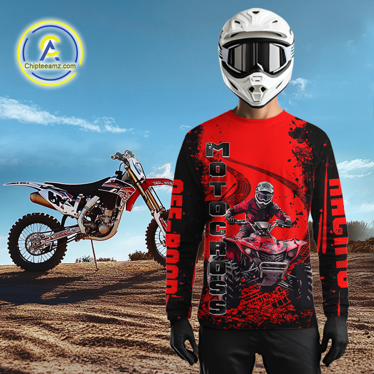Red ATV Racing Jersey Custom ATV Riding Shirt for Kid Adult Quad Bike ATV Jersey MX114