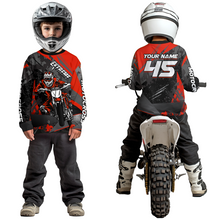 Load image into Gallery viewer, Red Youth Motocross Shirts Custom MX Racing Extreme Shirts Kid Men Women UPF30+ DNT34