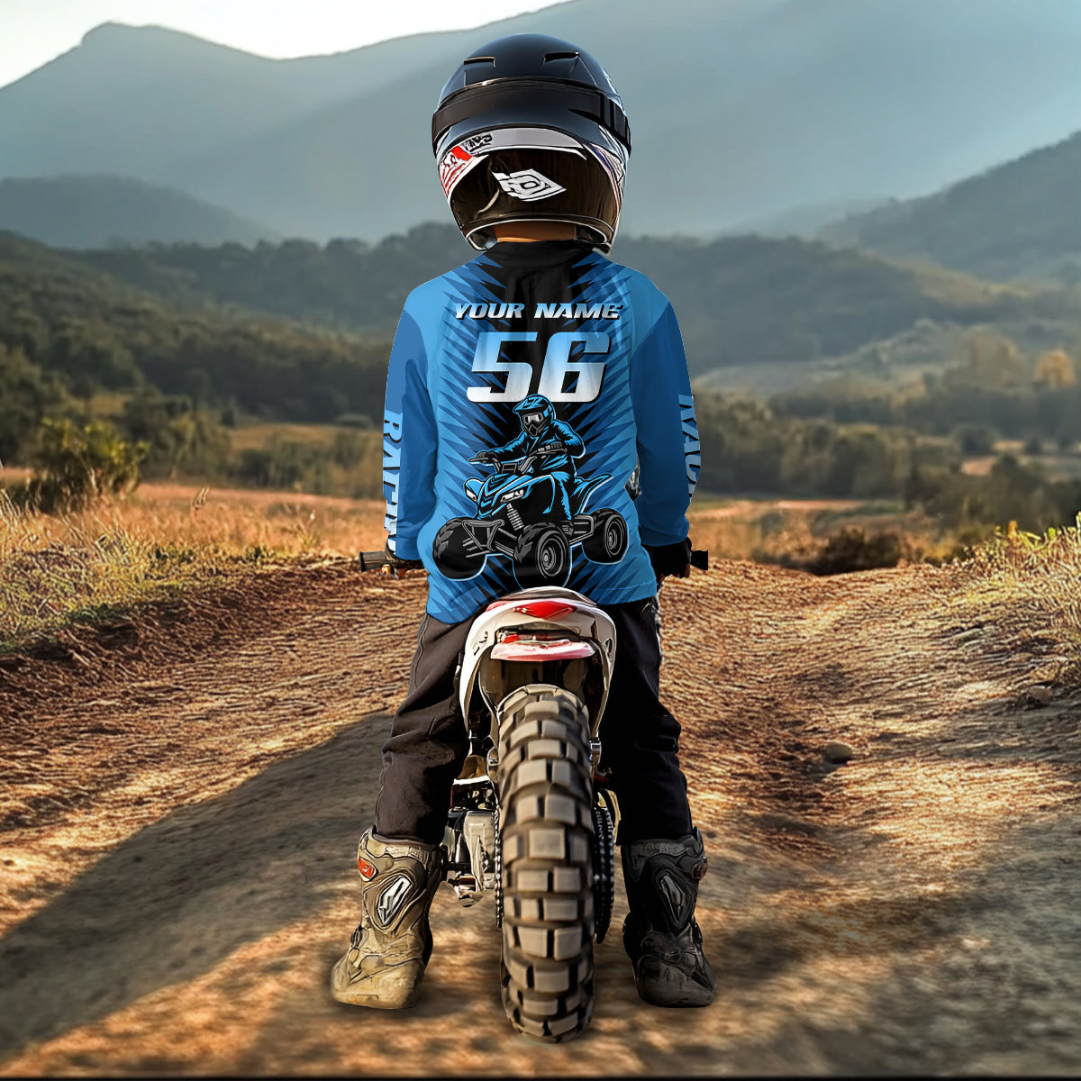 Blue ATV Motocross Racing Jersey Custom ATV Shirts Kid Women Men Quad Jersey MX110