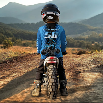 Blue ATV Motocross Racing Jersey Custom ATV Shirts Kid Women Men Quad Jersey MX110