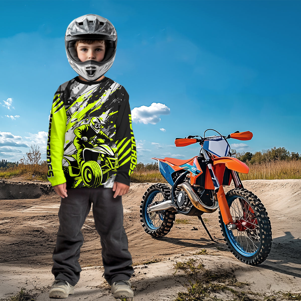 ATV Racing Jersey Custom Green ATV Motocross Shirt Kid Women Men ATV Jersey MX137