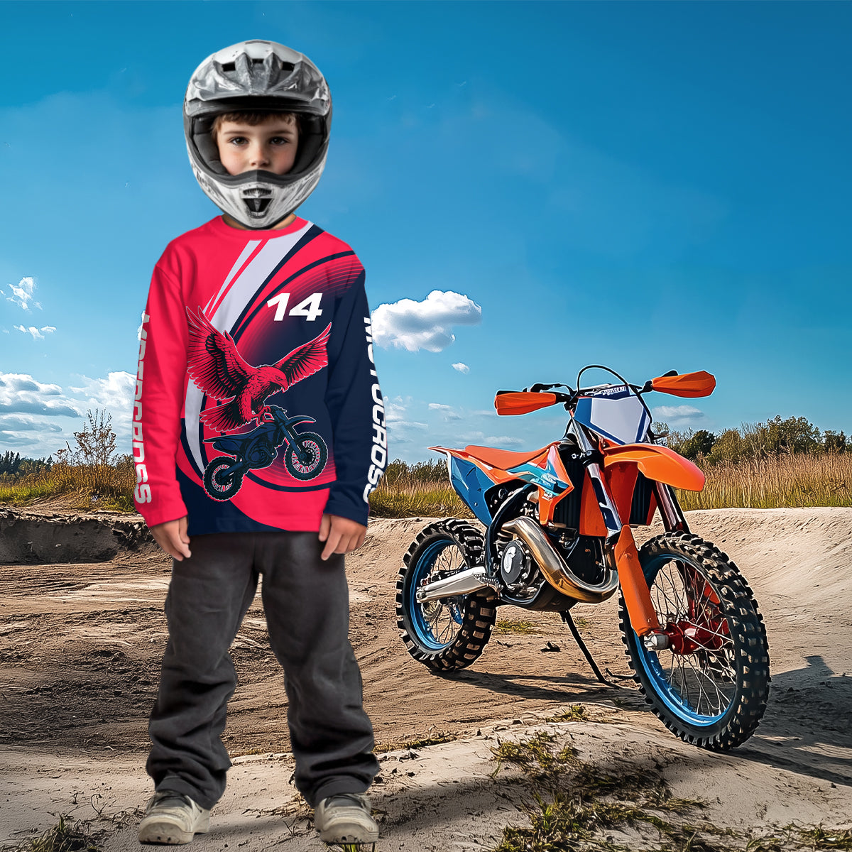 Pink Eagle Motocross Jersey Dirt Bike Shirt Men Kid Women Motorcycle Riding Shirt XM367