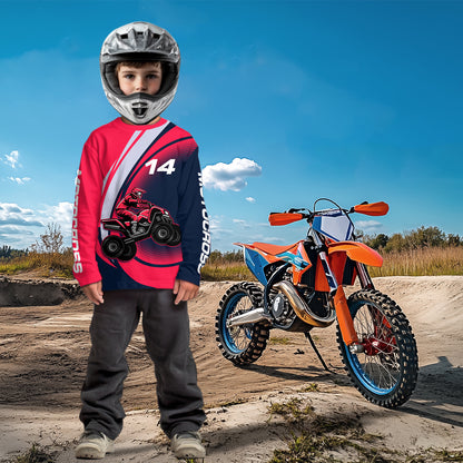 Custom Eagle ATV Riding Jersey Pink and Blue Quad Bike Jersey for Kid Men Women MX103