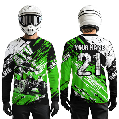 Green Atv Motocross Jersey Custom Off-Road Quad Bike Shirt For Men Women Kid Youth Mx Dirt Bike NHN006