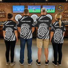 Load image into Gallery viewer, Silver Flames Dragon Dartboard Men Darts Quarter-Zip Shirt Custom Dragon Team Dart League Shirt NYN2069