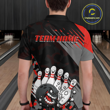 Load image into Gallery viewer, Custom Red Funny Bowling Shirt Crazy Bowling Jersey Men Polo &amp; 1/4 Zip Bowling Outfit QZT785