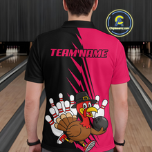 Load image into Gallery viewer, Pink Turkey Bowling Shirts for Women Men Team Custom Bowling Jerseys Thanksgiving MBL180